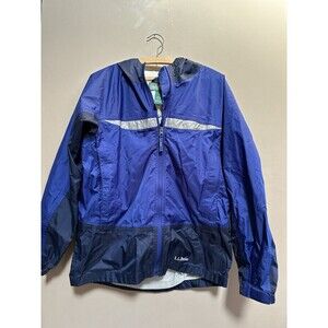 LL‎ Bean Windbreaker Jacket Youth Size XL 18 Hooded Anorak Nylon Blue Gorpcore
